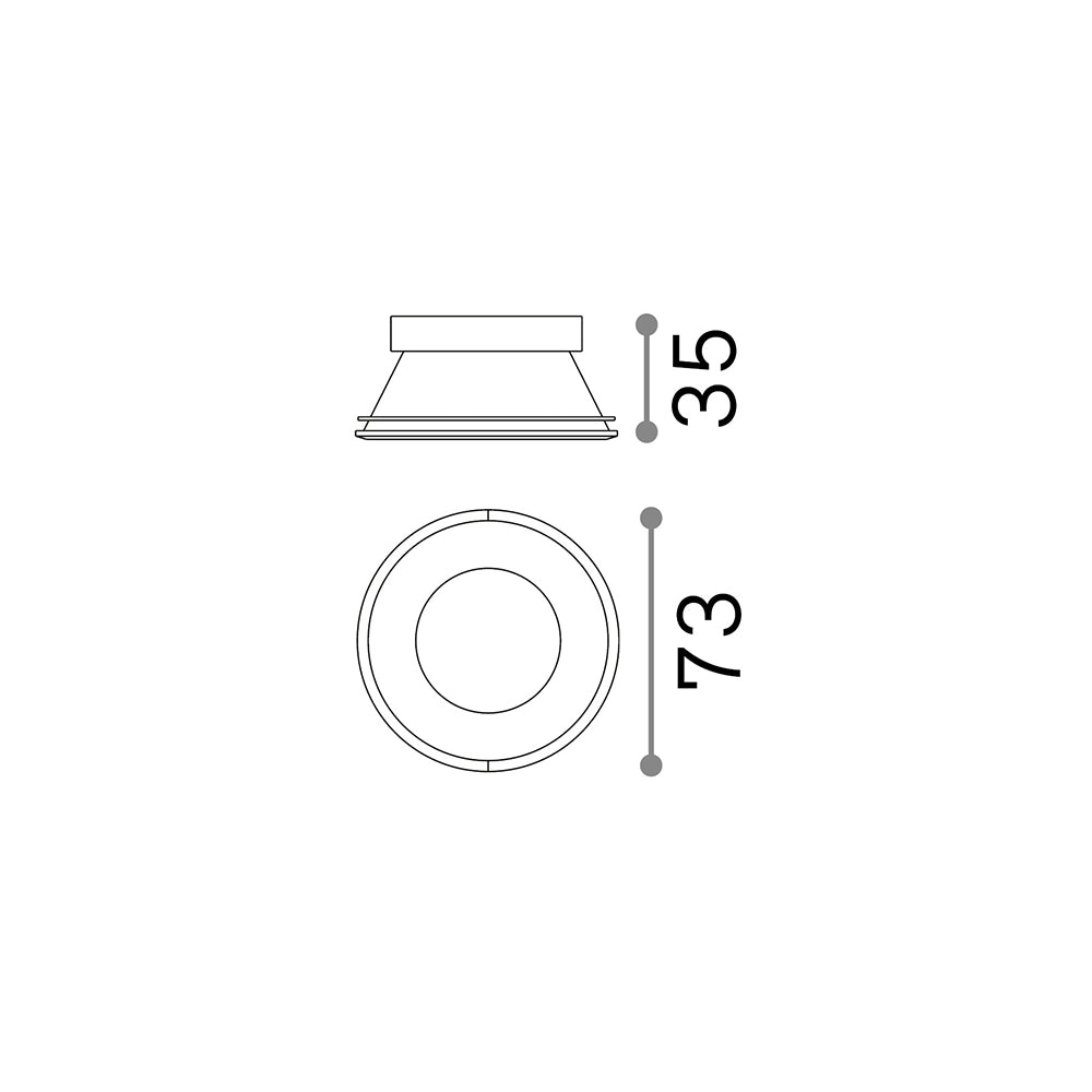 Riflettore Tondo Fisso Dynamic Alluminio Bianco