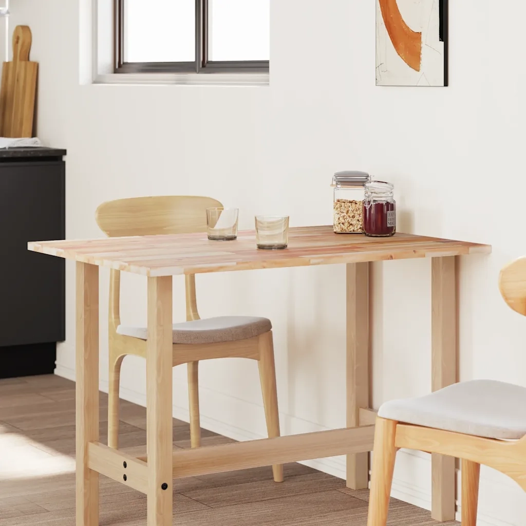 Piano Tavolo Rettangolare 100x80x2cm Legno Massello di Acacia