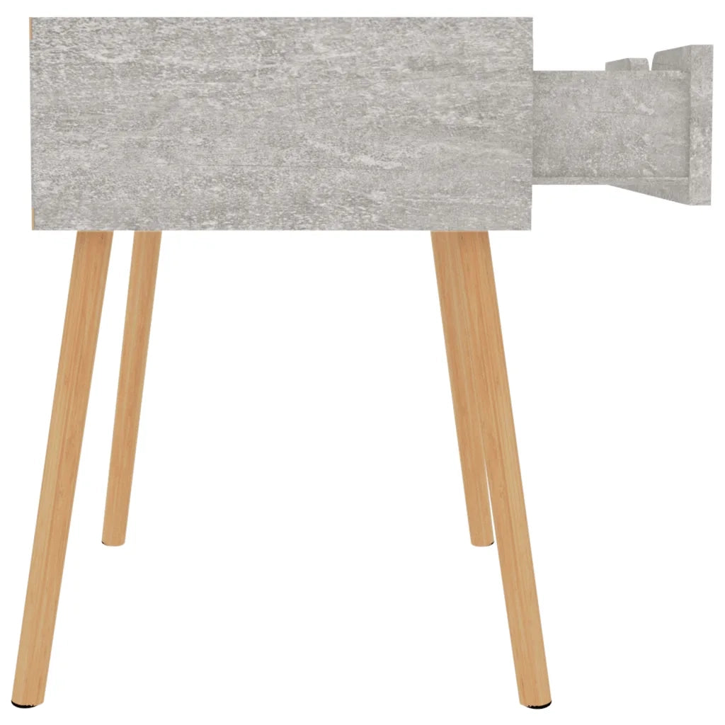 Comodino-Tavolino da notte Grigio Cemento 40x40x56 cm in Legno Multistrato