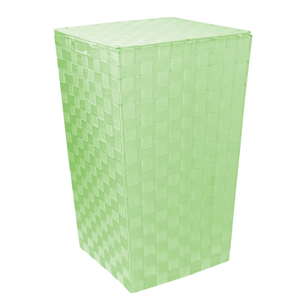Cesto Portabiancheria in poliestere verde chiaro quadro cm 33x33xh53