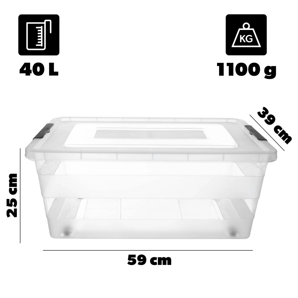 Organizzatore per giocattoli in plastica KADAX da 40 litri con coperchio