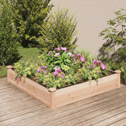 Fioriera Rialzata Giardino-Vaso da Esterno-Supporto per Vaso Fodera 120x120x25cm Massello Abete