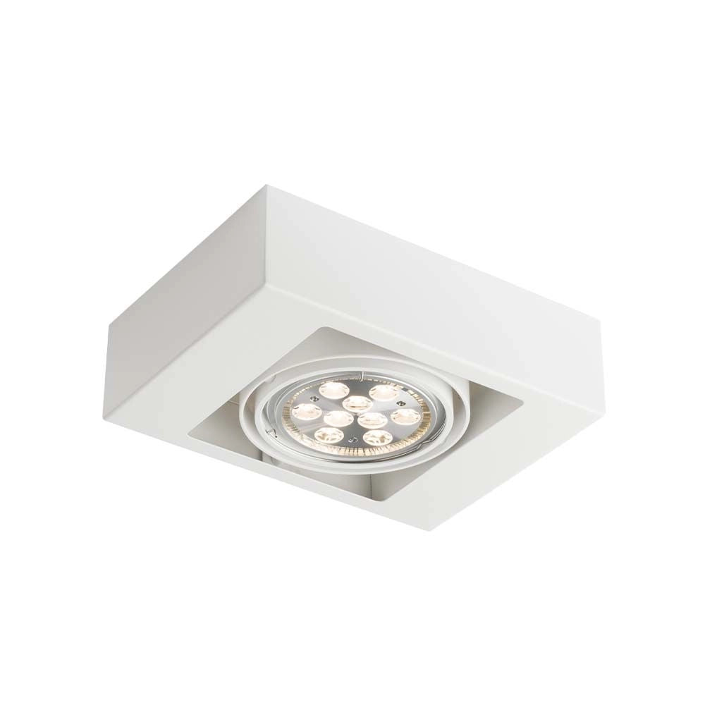 Faretto soffitto bianco rettangolare orientabile GU10 18W Shilo