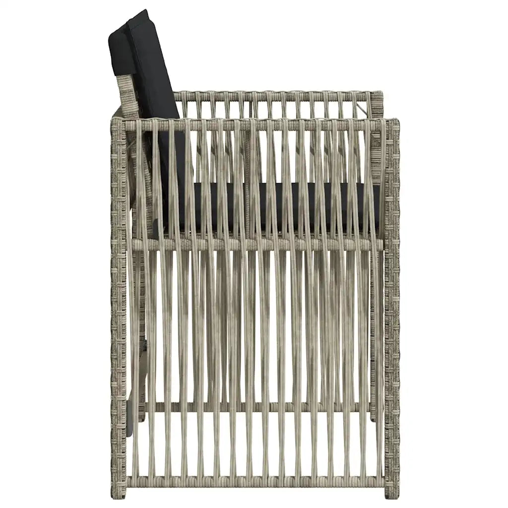 Sedie da Giardino con Cuscini 4 pz | Sedie da Esterno Grigio Chiaro in Polyrattan
