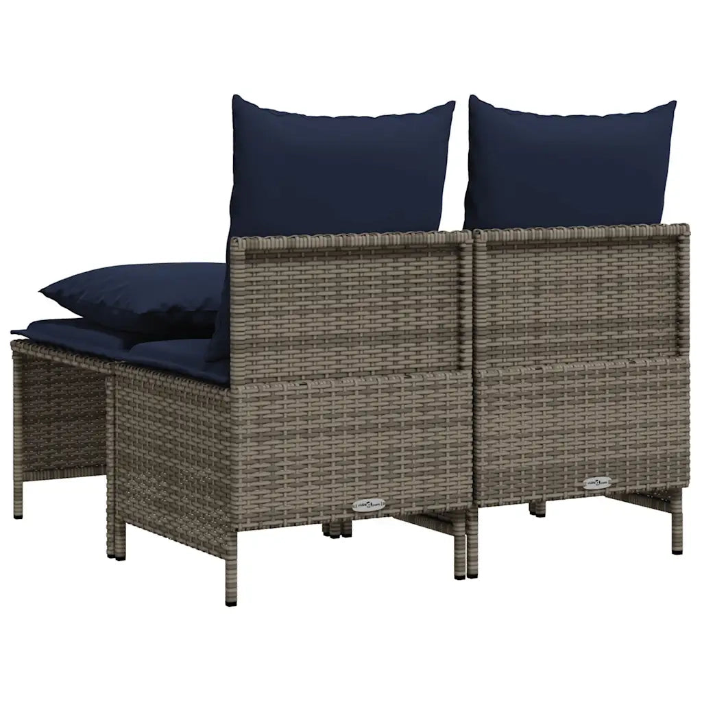 Set Divani da Giardino 4 pz con Cuscini Grigio in Polyrattan 368387