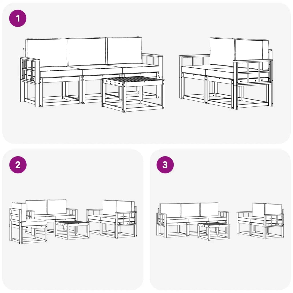 Set di divani da esterno 6 pz 3387254