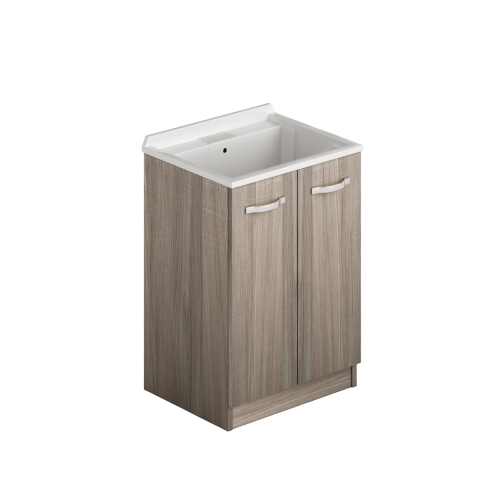 Lavatoio in legno 61x50 due ante colore olmo