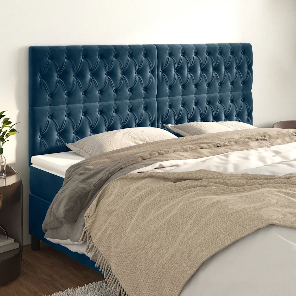 Testiera Blu Scuro 180x7x118/128 cm Velluto