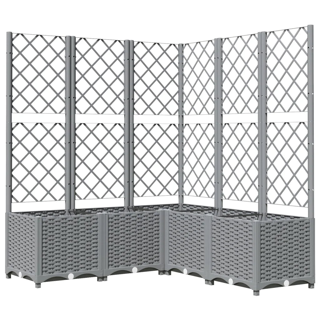 Fioriera Giardino con Graticcio Grigio Chiaro 120x120x136cm PPcod mxl 95108