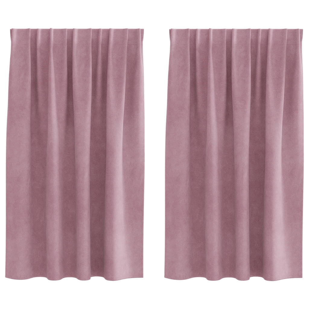 Tende oscuranti  con nastro superiore 2 pezzi in velluto rosa scuro