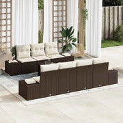 Set Divano da Giardino 8 pcs Marrone e Crema polyrattan 3355637