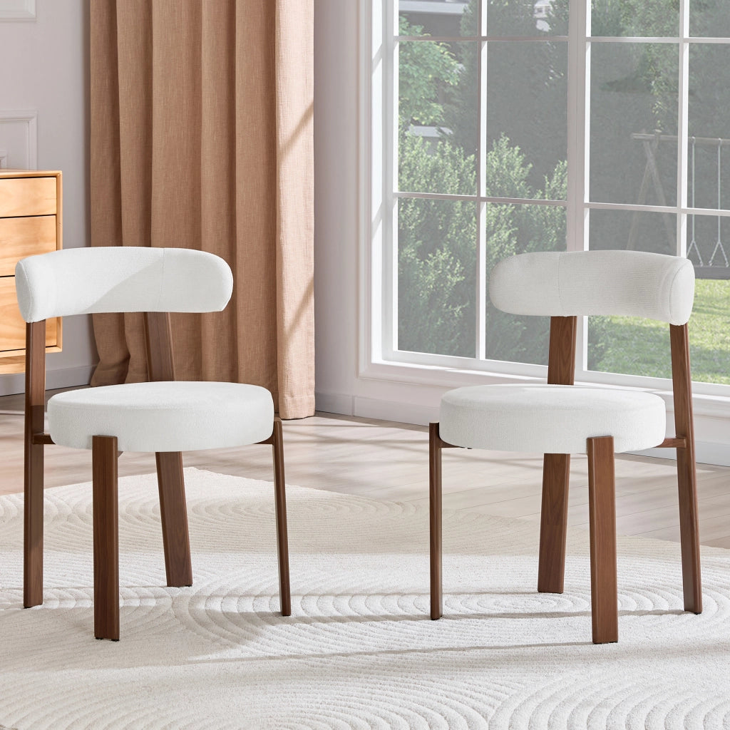 Sedie da Pranzo in Tessuto con Schienale ¨C Xylo ¨C Set 2 Pezzi, Bianco
