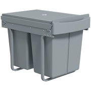 PATTUMIERA ESTRAIBILE SOTTOLAVELLO PER DIFFERENZIATA CON 2 SECCHI DA 20L, 52X33.5X41 CM, GRIGIO