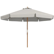 OMBRELLONE DA GIARDINO CON DOPPIO TETTUCCIO IN BAMBÙ E POLIESTERE Ø 325X250 CM GRIGIO