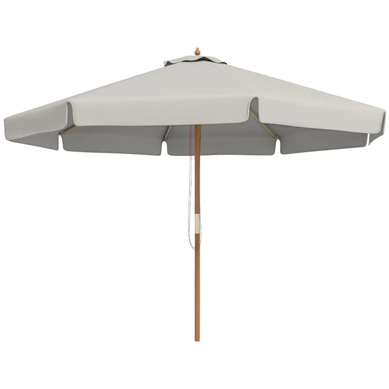 OMBRELLONE DA GIARDINO CON DOPPIO TETTUCCIO IN BAMBÙ E POLIESTERE Ø 325X250 CM GRIGIO