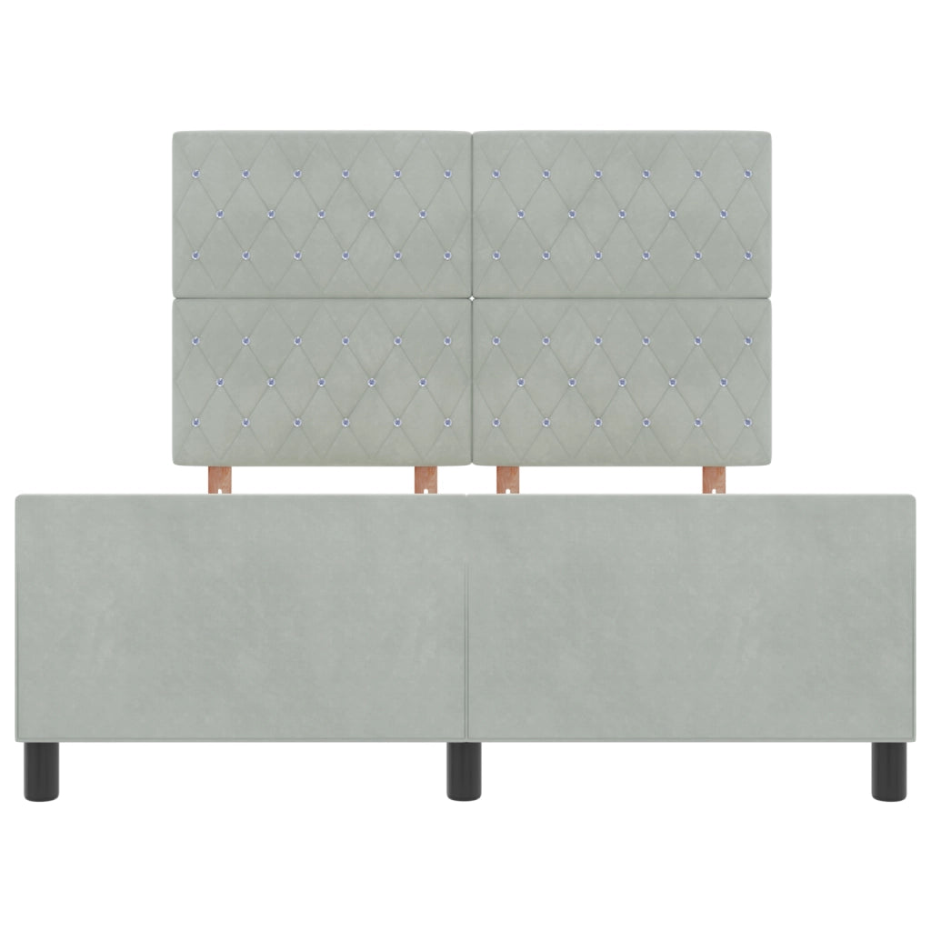 Struttura Letto Grigio Chiaro 140x200 cm Velluto