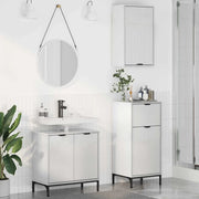 Set di mobili per il bagno con cassetto 3 pcs Bianco lucido