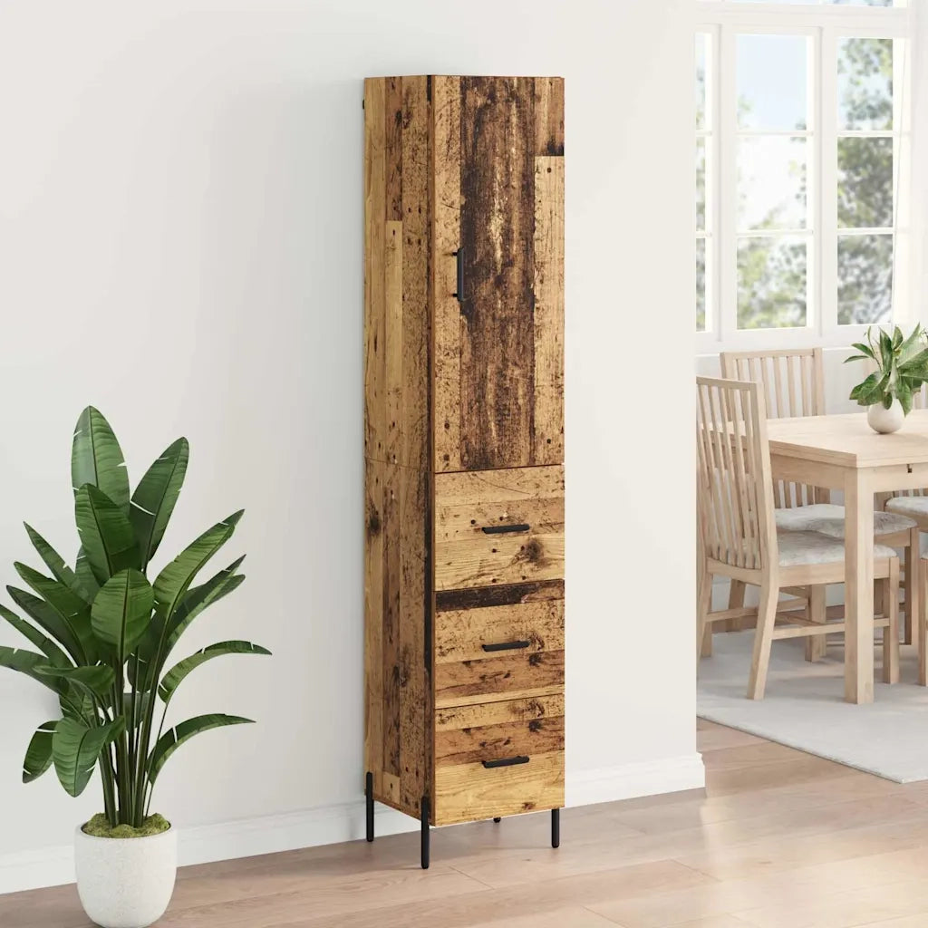 Credenza | Madia | Buffet da pranzo | Armadio da pranzo Legno vecchio 34,5 x 34 x 180 cm Legno multistrato