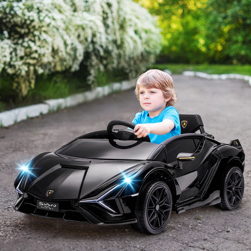 Macchina Elettrica per Bambini 3-5 Anni Lamborghini 12V con Telecomando e Velocit¨¤ 3-5km/h, Nero
