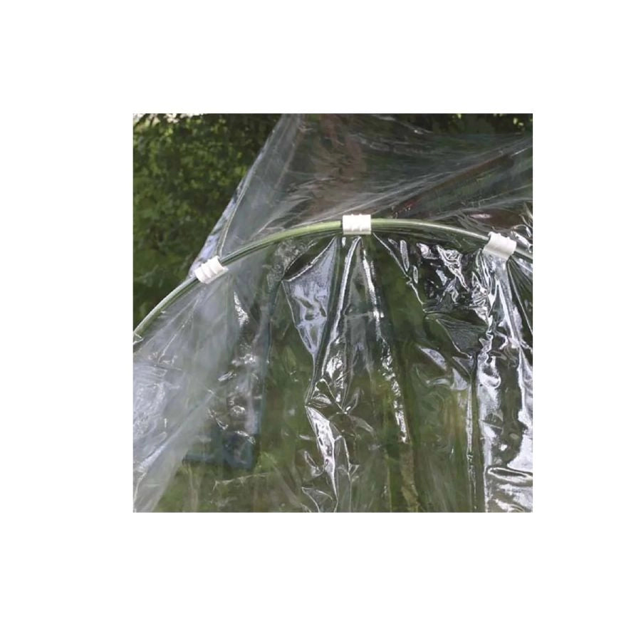 CLIPS FISSAGGIO TELI E RETI PER GIARDINO IN PVC ANTIURTO 30 PEZZI DIAMETRO 8MM