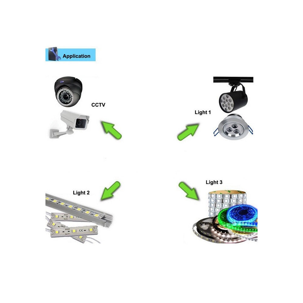 Trade Shop - Alimentatore Trasformatore Impermeabile 12v Ip67 Waterproof Striscia Led Switch -