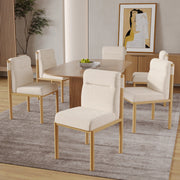 Set 2 sedie da pranzo beige in Sherpa con struttura in metallo, seduta imbottita, stile moderno per sala da pranzo
