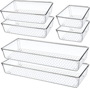 Set di organizzatori trasparenti da 6 - sistema di archiviazione multifunzionale per trucco, cucina, ufficio e bagno