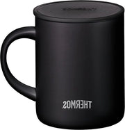 Tazza Longlife 350 ml in acciaio inossidabile - nero con coperchio - ideale per ufficio o campeggio - mantiene calde le bevande - 4071.232.035