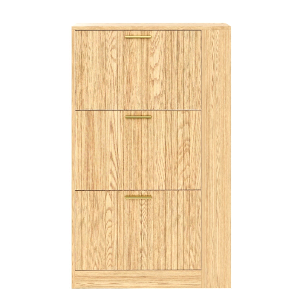 Scarpiera in Legno 3 Ante con Ripiani Aperti ¨C Xylo ¨C Bianco