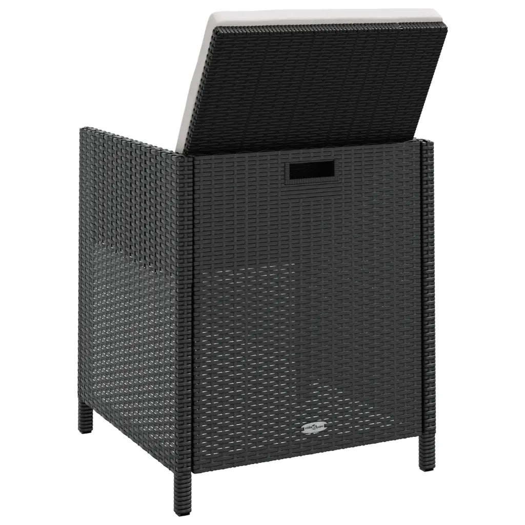 Set da Pranzo da Giardino 13 pz Polyrattan e Legno Acacia Nero cod mxl 57470