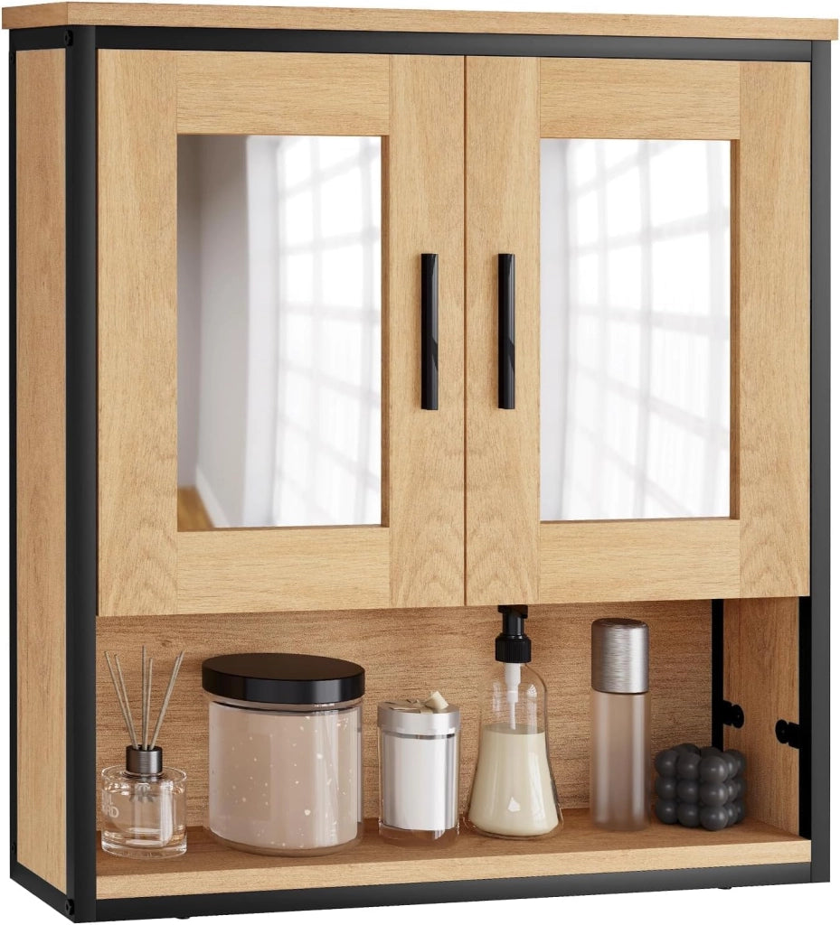 Set di Mobili da Bagno, Armadietto con Specchio, Mobiletto Sottolavabo, Cassettiera con 4 Cassetti, Armadietto da Terra Multiuso