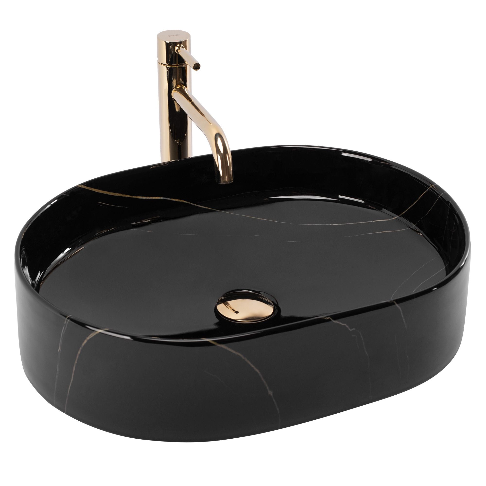 Lavabo Da Appoggio Rea Nadia 50 Black Stone