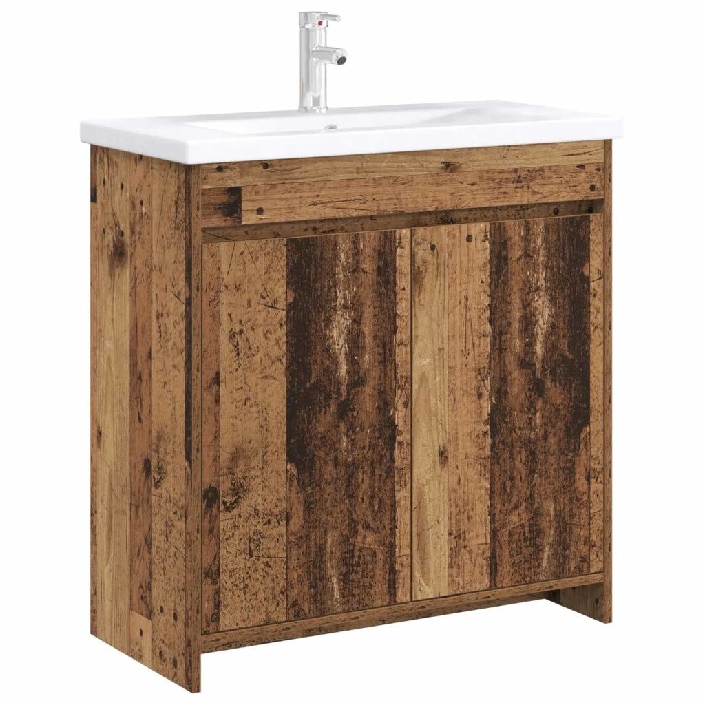 Mobiletto da Bagno Sotto Lavabo Legno antico