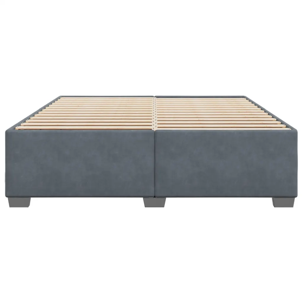 Giroletto senza Materasso Grigio Scuro 180x200 cm Velluto