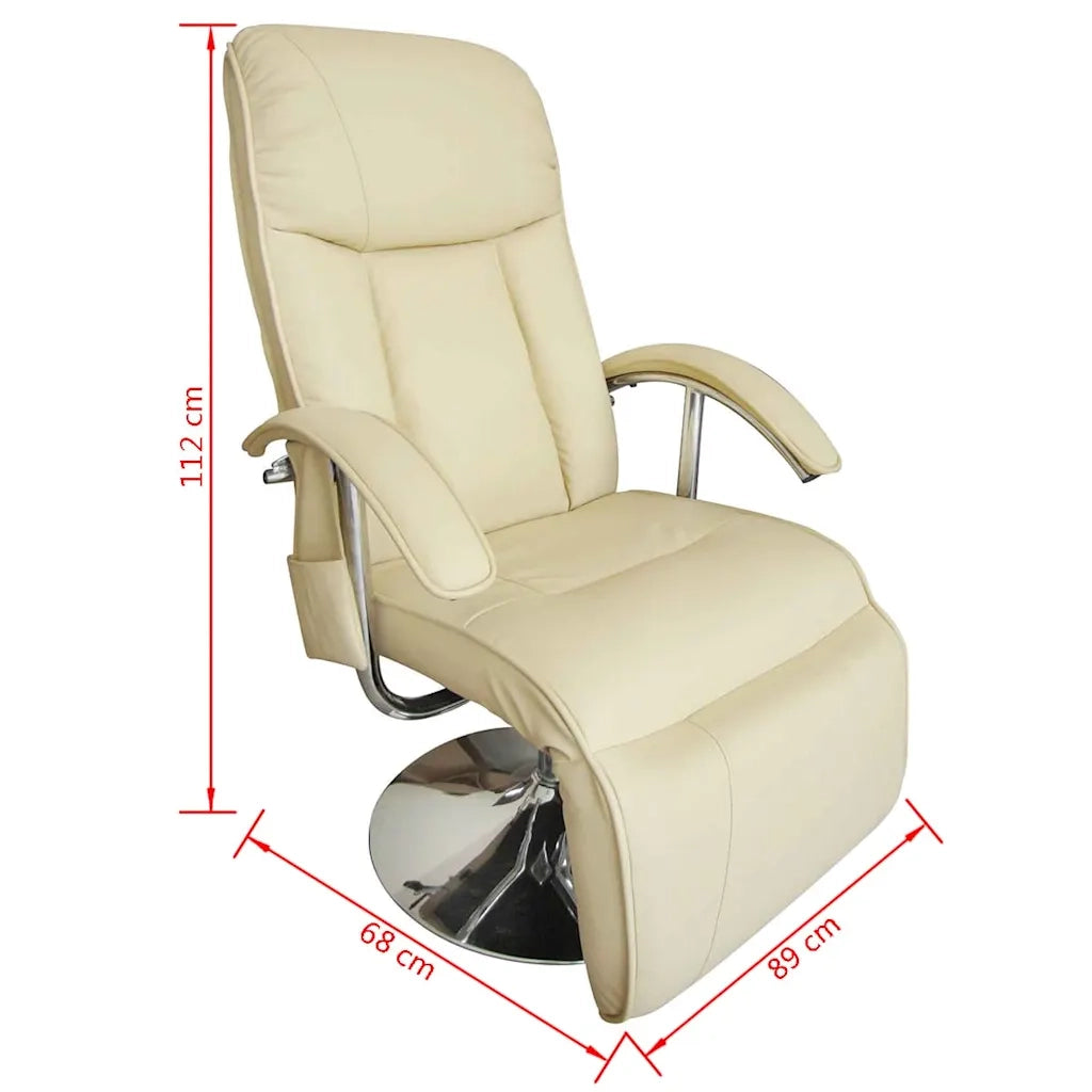 Divano Sedia-Poltrona Massaggiante Bianco Crema in Similpelle 536601