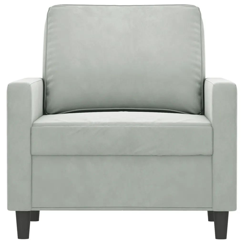 Poltrona-Divano Sedia Grigio Chiaro 60 cm Velluto 917924