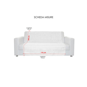 Copridivano a Fascia 3 Posti 175x190 cm in Microfibra Doubleface Blu Scuro/Grigio Chiaro