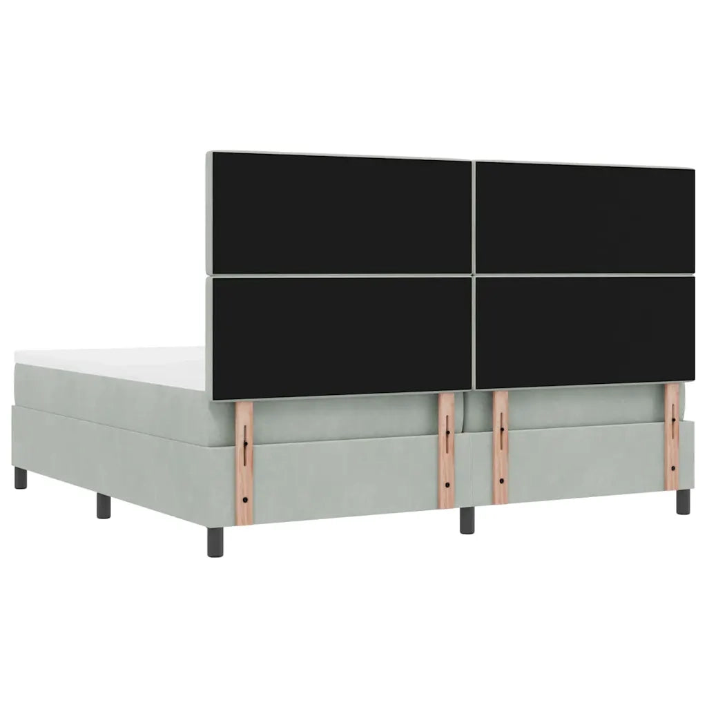 Letto a molle con materasso Grigio chiaro 200 x 200 cm Velluto 3344468