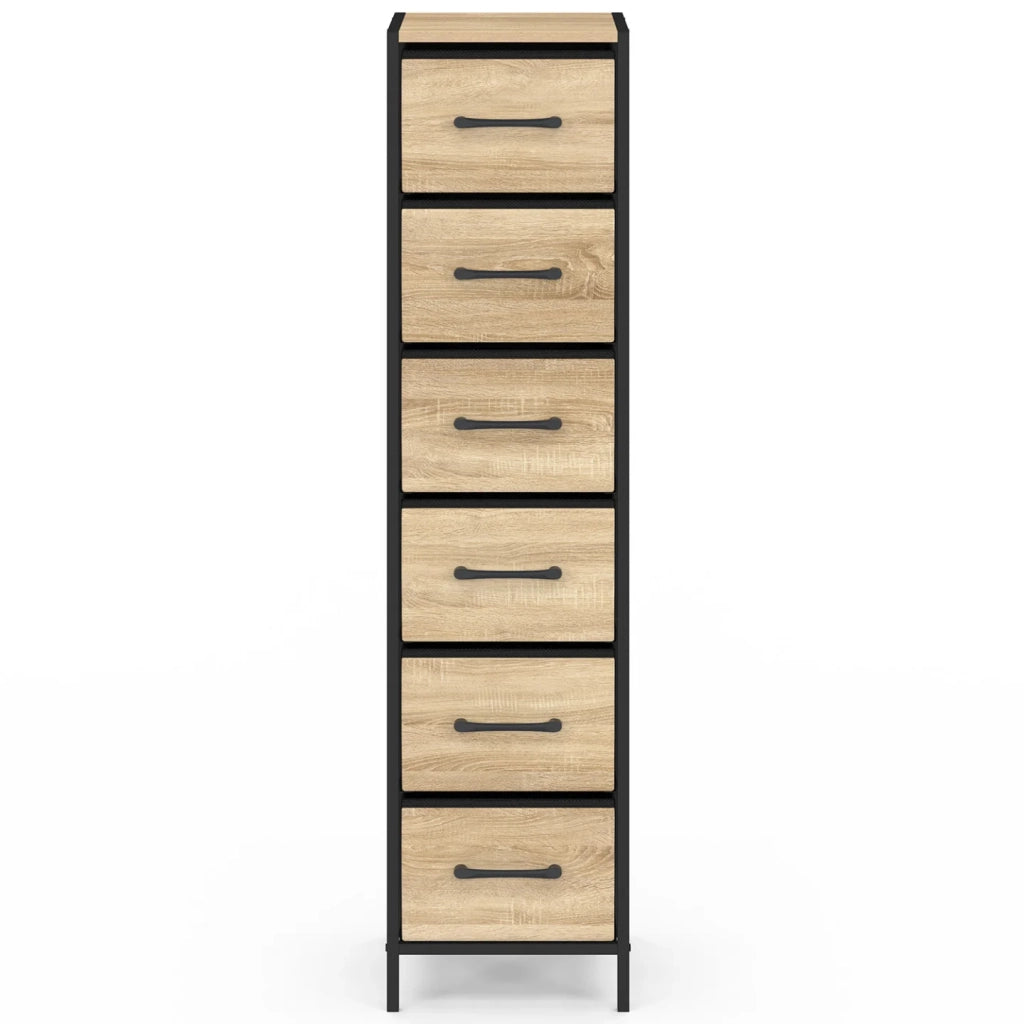 IDMarket - Mobile ausiliario a 6 cassetti UTAH 30 cm, cassettiera, mobile contenitore in stile industriale