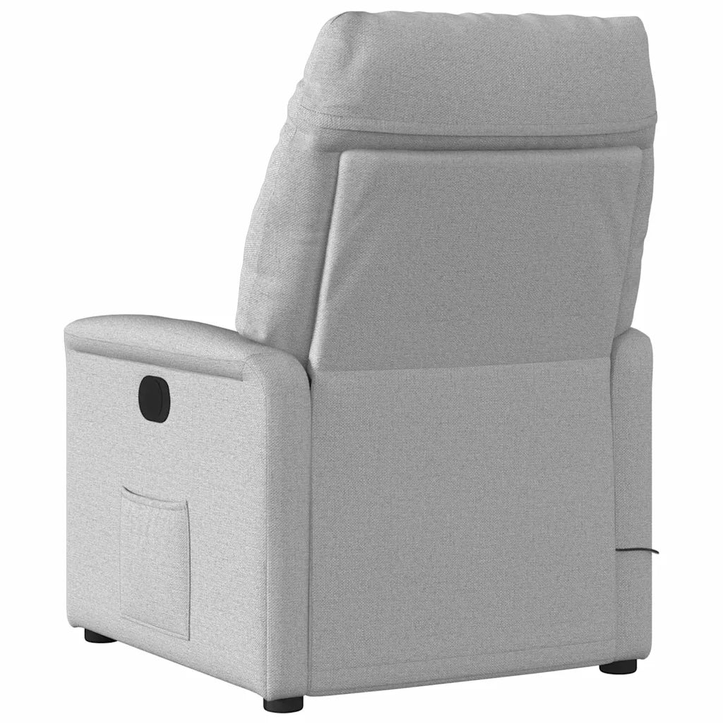 Divano Sedia-Poltrona Reclinabile Massaggio Elettrica Grigio Nuvola Tessuto 620774