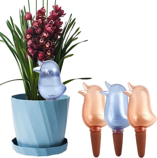 4 Spine Vertebrali Autoirriganti per Piante da Interno - Rinnovo d'Acqua Automatico - Rosso e Blu