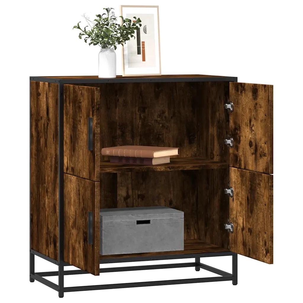 Credenza Rovere Fumo 68x35x76 cm in Legno Multistrato 848991