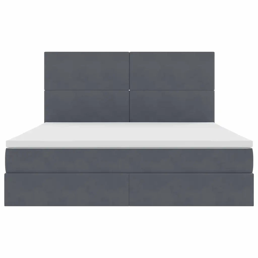 Letto con contenitore e materasso Grigio scuro 180 x 200 cm