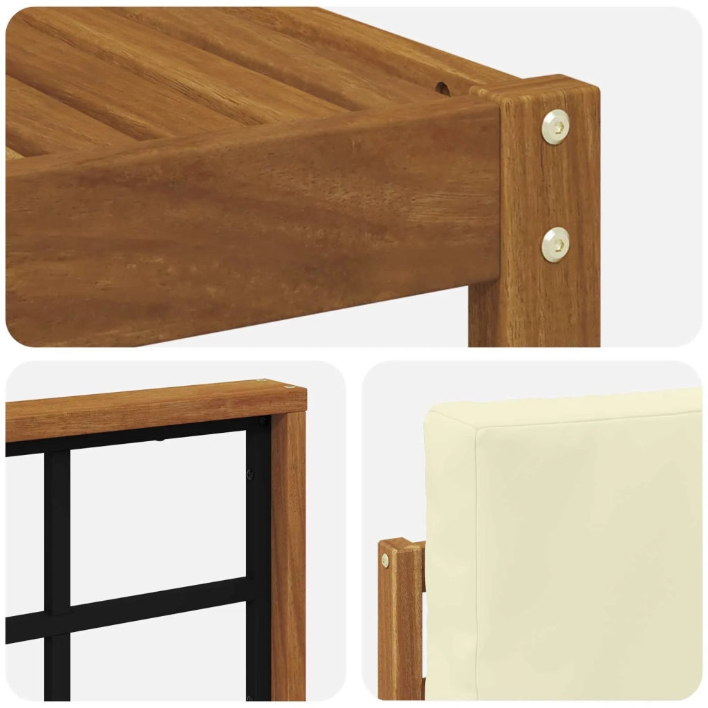Set di divani da esterno con cuscino 5 pcs Naturale e Crema