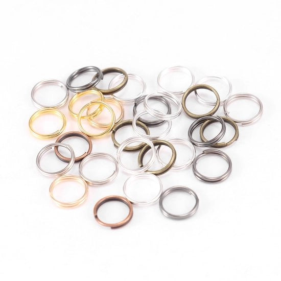 Raccordi per gioielli 200 pezzi - 12 mm - Raccordi a forma di anello circolare - Raccordi metallici - Componenti di connessione per gioielli - Robusti e duraturi - Raccordi per catenina