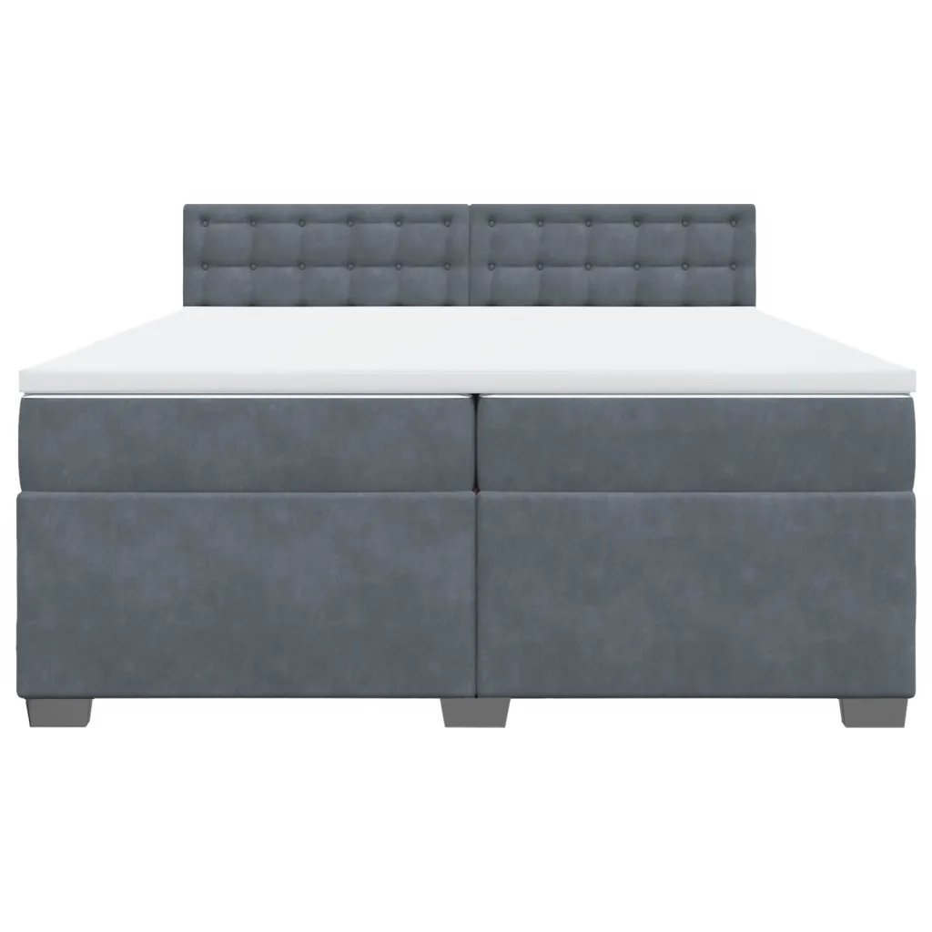Giroletto a Molle con Materasso Grigio Scuro 200x200 cm Velluto 3286415
