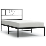 Letto singolo | Letto per adulti | Giroletto con Testiera in Metallo Nero 100x190 cm