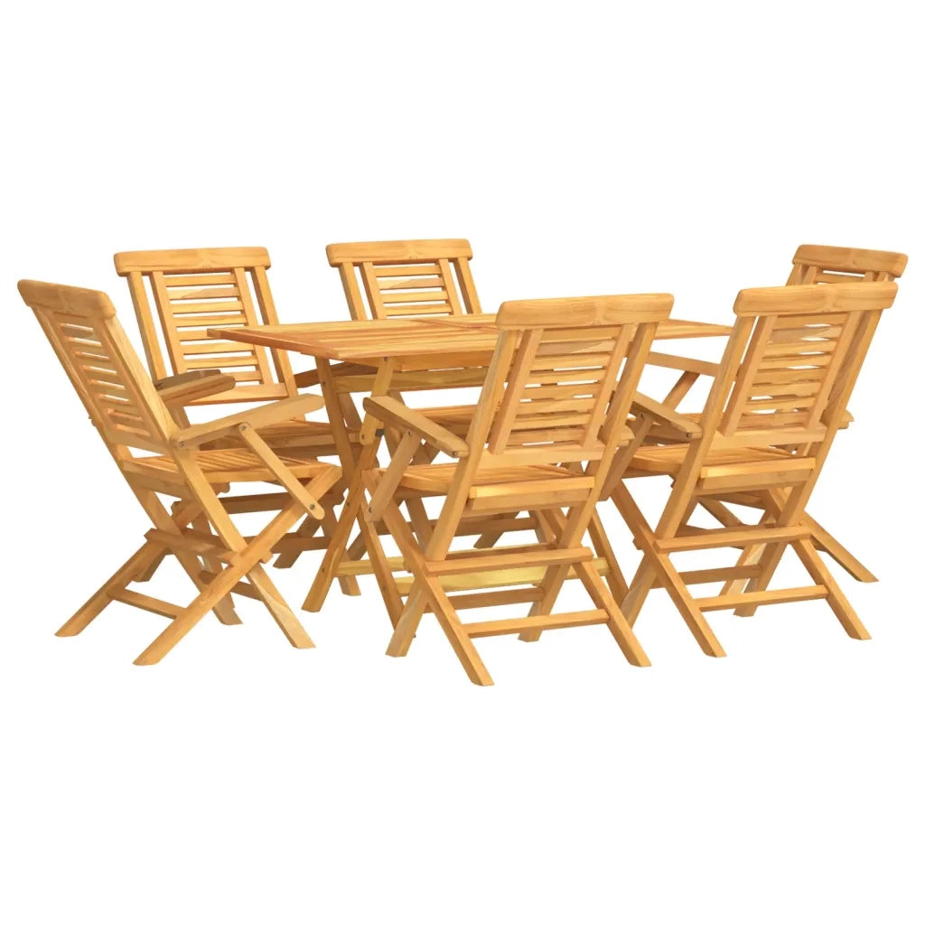 Set da Pranzo da Giardino 7 pz in Legno Massello di Teak 3155002