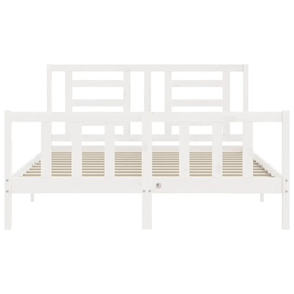Giroletto senza Materasso-Struttura Letto Bianco 160x200 cm Legno Massello Pino 864743