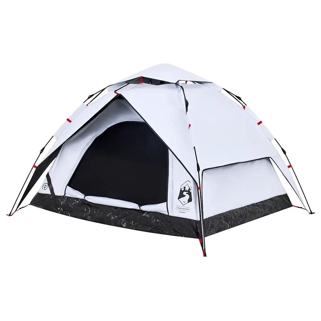 Tenda 3 Persone Bianca in Tessuto Oscurante a Rilascio Rapido